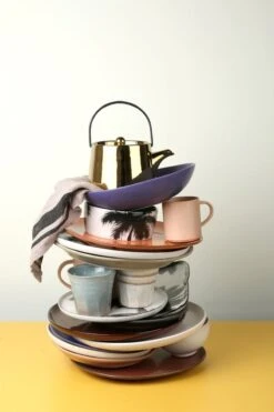 HK Living ACE6740 Bold & Basic Theepot 700 Ml Aardewerk Goudkleurig -Koffie Promoties Winkel ace6740 b