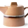 HK Living 70's ACE6881 Stream Theepot 1,2 Liter Aardewerk Oranje-bruin -Koffie Promoties Winkel ace6881 a