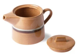 HK Living 70's ACE6881 Stream Theepot 1,2 Liter Aardewerk Oranje-bruin -Koffie Promoties Winkel ace6881 b