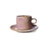 HK Living Chef Ceramics ACE7165 Kop En Schotel 220 Ml Aardewerk Rustic Pink -Koffie Promoties Winkel ace7165 eg 89427