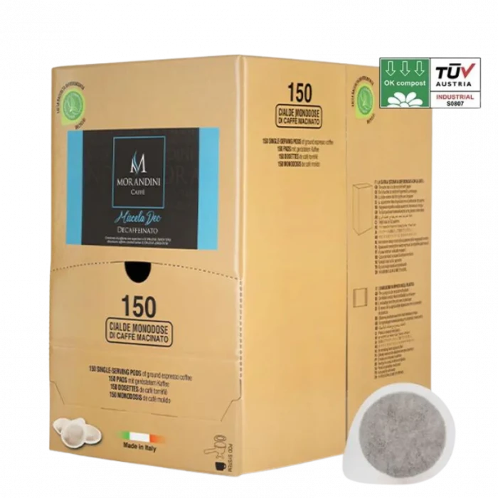 Caffè Morandini Leggera Miscela Dek Cafeïnevrij Espresso 150 ESE Servings 3 Caffè Morandini Leggera Miscela Dek Cafeïnevrij Espresso 150 ESE Servings